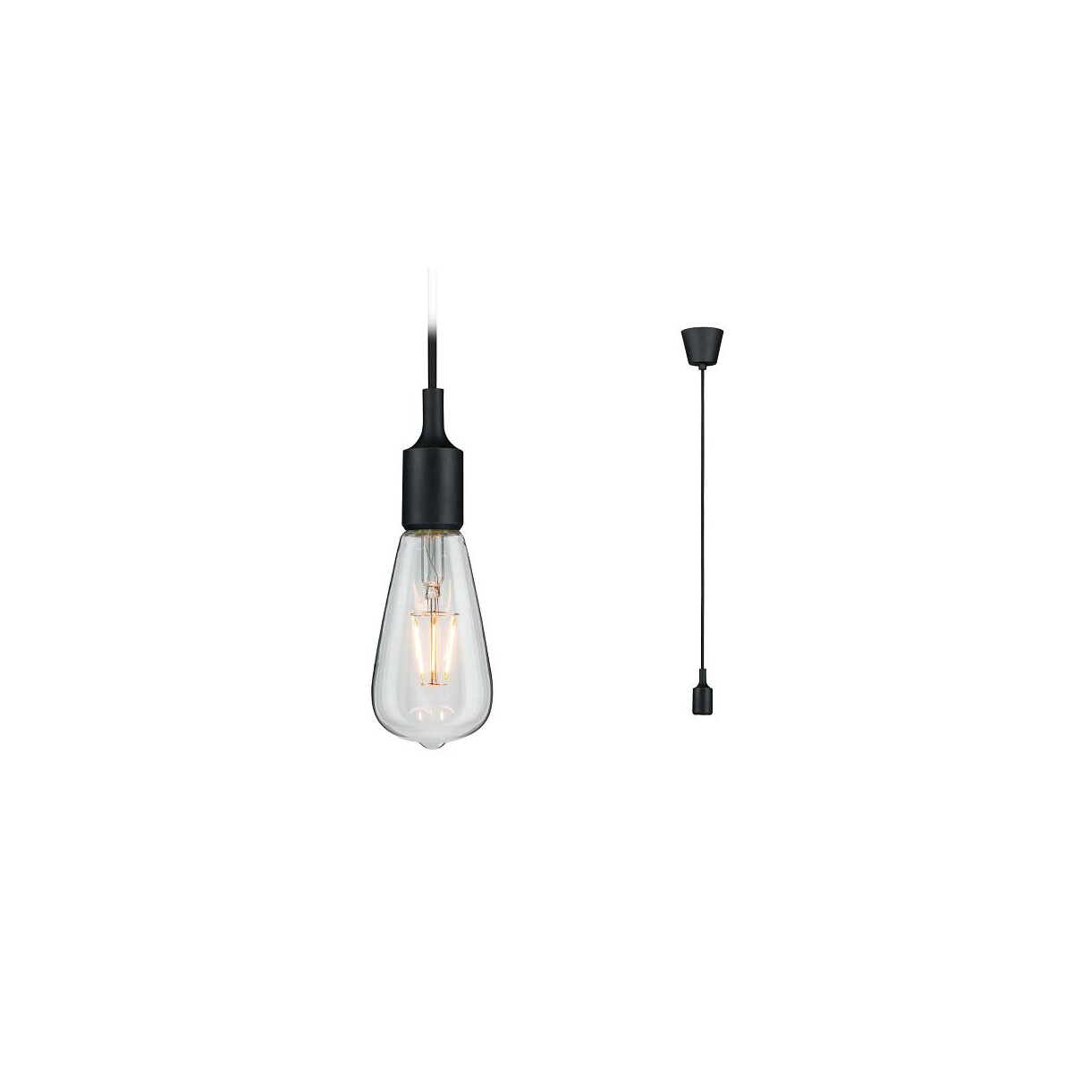 Neordic Pendelleuchte Ketil IP44 E27 max. 20W Schwarz dimmbar Silikon Kunststoff
