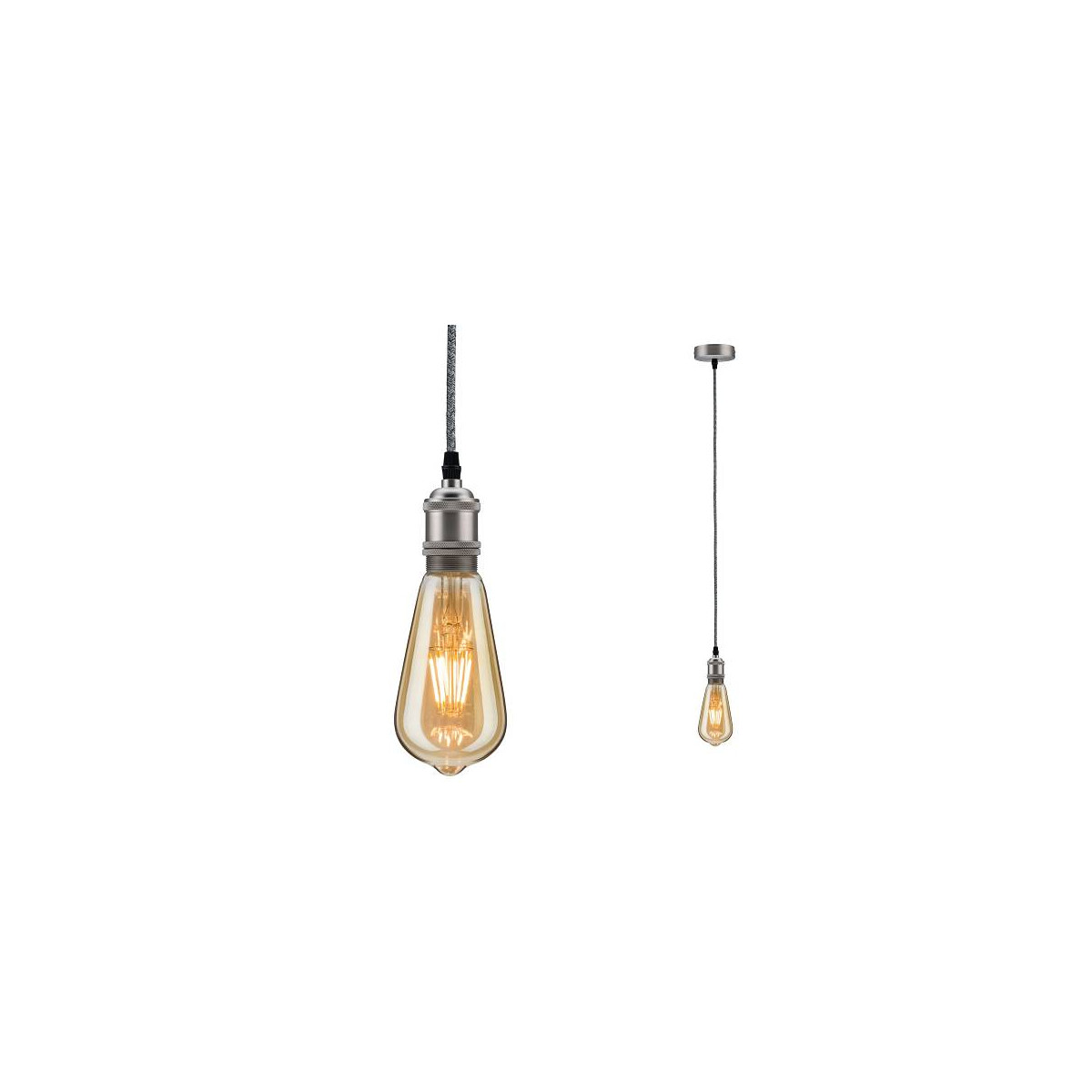 Neordic Pendelleuchte Eldar E27 max. 60W Grau Nickel dimmbar Metall
