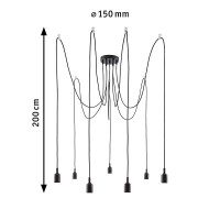 Neordic Pendelleuchte Ketil E27 max. 7x60W Schwarz dimmbar S