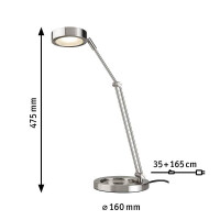 LED Schreibtischleuchte Zed 3000K 359lm 5W Eisen gebürs
