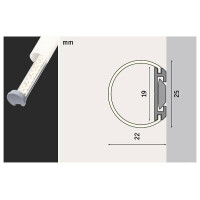 LED Strip Profil Tube 2m Alu eloxiert 8