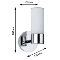 Wandleuchte Eleon IP44 G9 230V max. 33W dimmbar Chrom Satin 