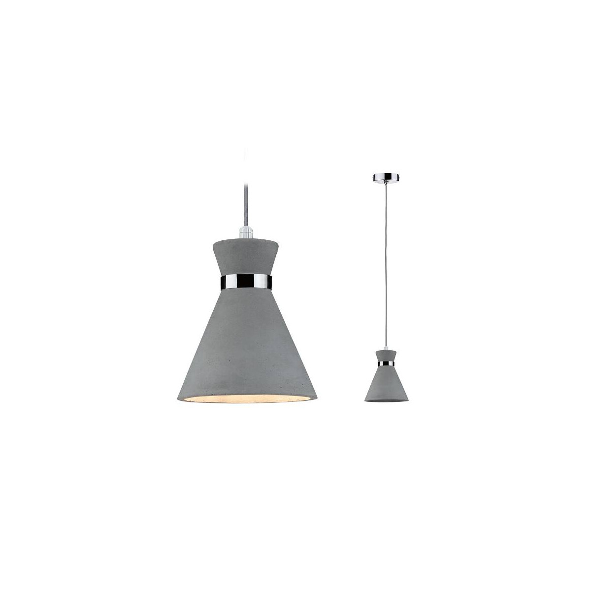 Pendelleuchte Verve IP44 E27 max. 20W Grau Chrom dimmbar