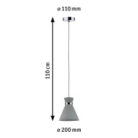 Pendelleuchte Verve IP44 E27 max. 20W Grau Chrom dimmbar 6