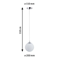 Pendelleuchte Globe IP44 E27 max. 20W Satin Chrom dimmbar 5