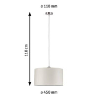 Pendelleuchte Tessa E27 max. 60W Creme Eisen gebürstet 
