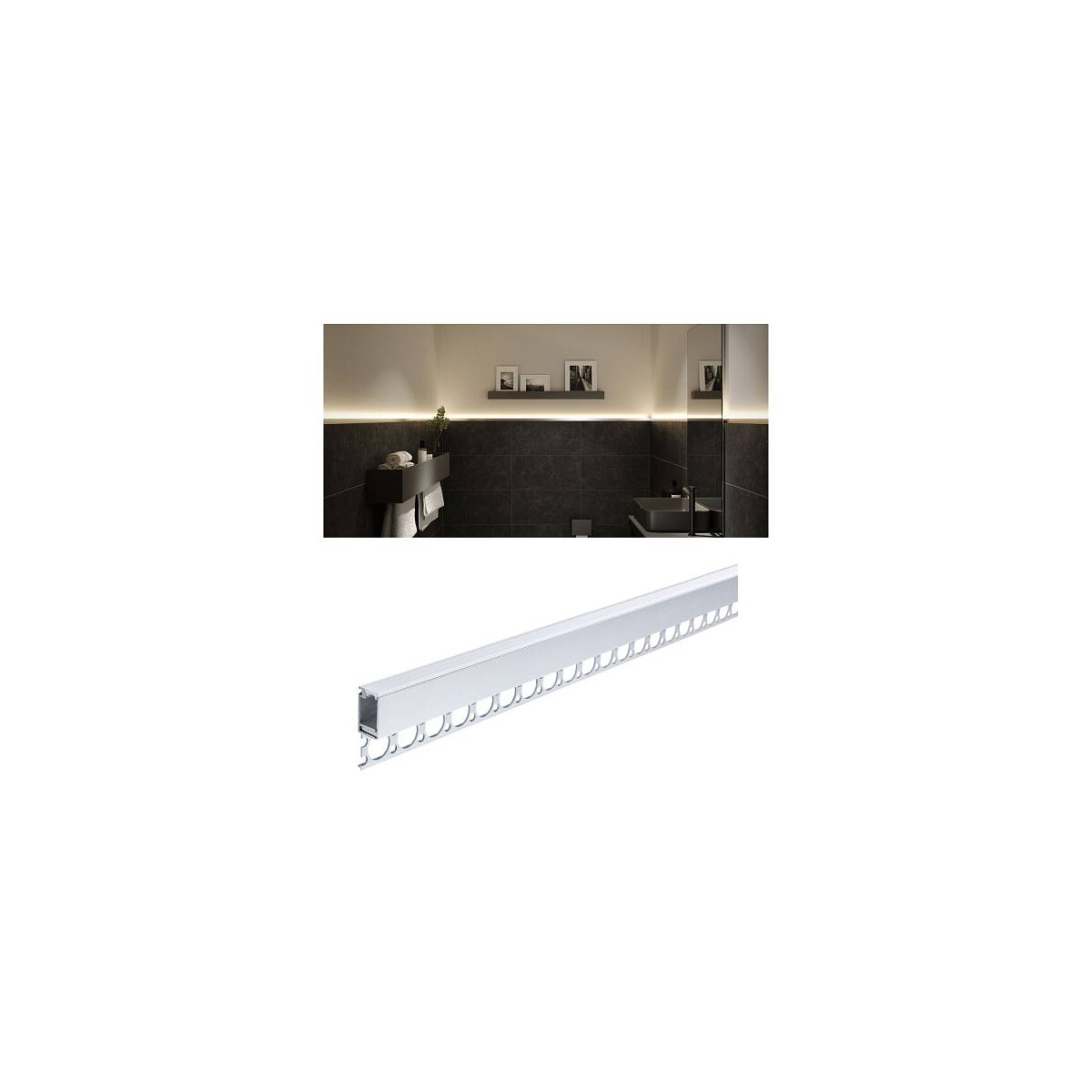 LumiTiles LED Strip Einbauprofil Top 2m Alu eloxiert Satin