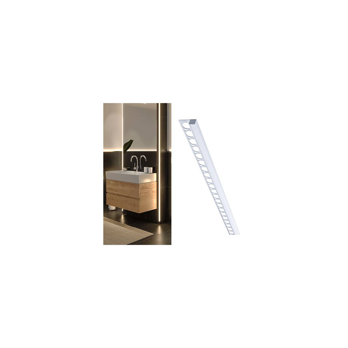 LumiTiles LED Strip Profil Frame 1m Alu eloxiert Satin