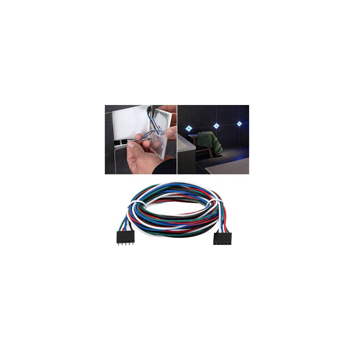 LumiTiles Kabel Square RGBW 1,9m 12V Schwarz Kunststoff