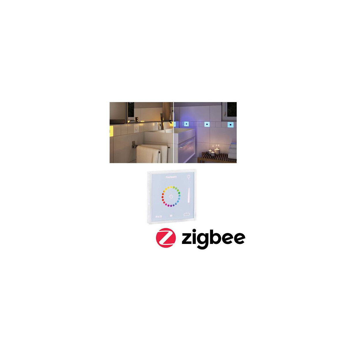 LumiTiles Zubehör Smart Home Zigbee Square Touch Modul IP44 100x10mm RGBW+ Weiß Kunststoff Aluminium