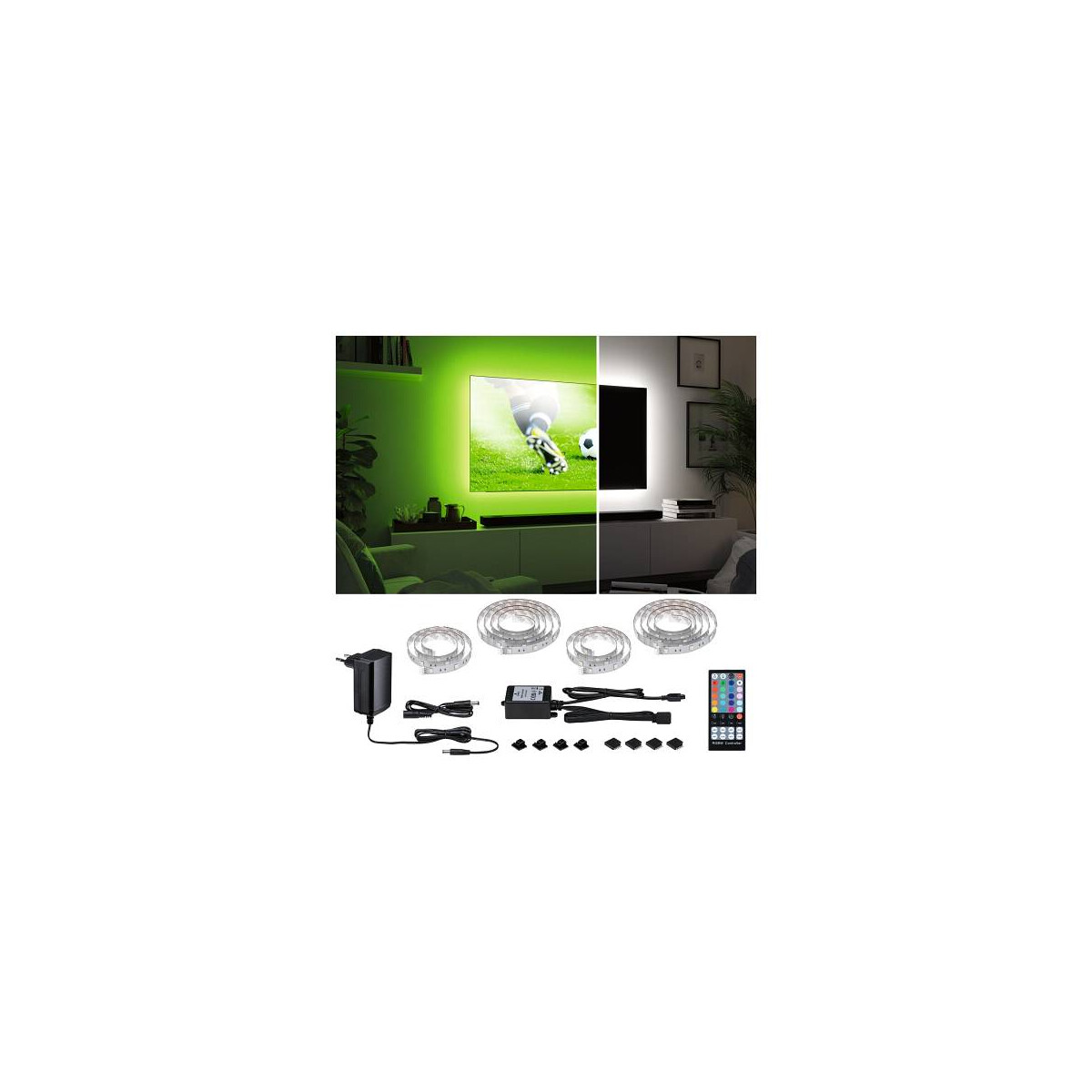 MaxLED 250 LED Strip TV Comfort Basisset 55 Zoll 3,6m 20,5W 277lm/m 30LEDs/m RGBW+ 24VA
