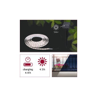 LED Stripe Solar 3m inkl. Dämmerungssensor und Akku 3m 
