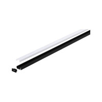 LED Strip Profil Base Weißer Diffusor 2m Schwarz 5