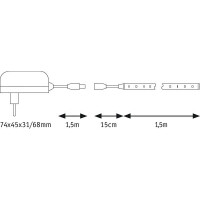 SimpLED LED Strip Warmweiß Komplettset 1,5m beschichte