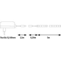 SimpLED LED Strip Warmweiß Komplettset 5m beschichtet 