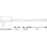 SimpLED LED Strip Tageslichtweiß Komplettset 5m beschi