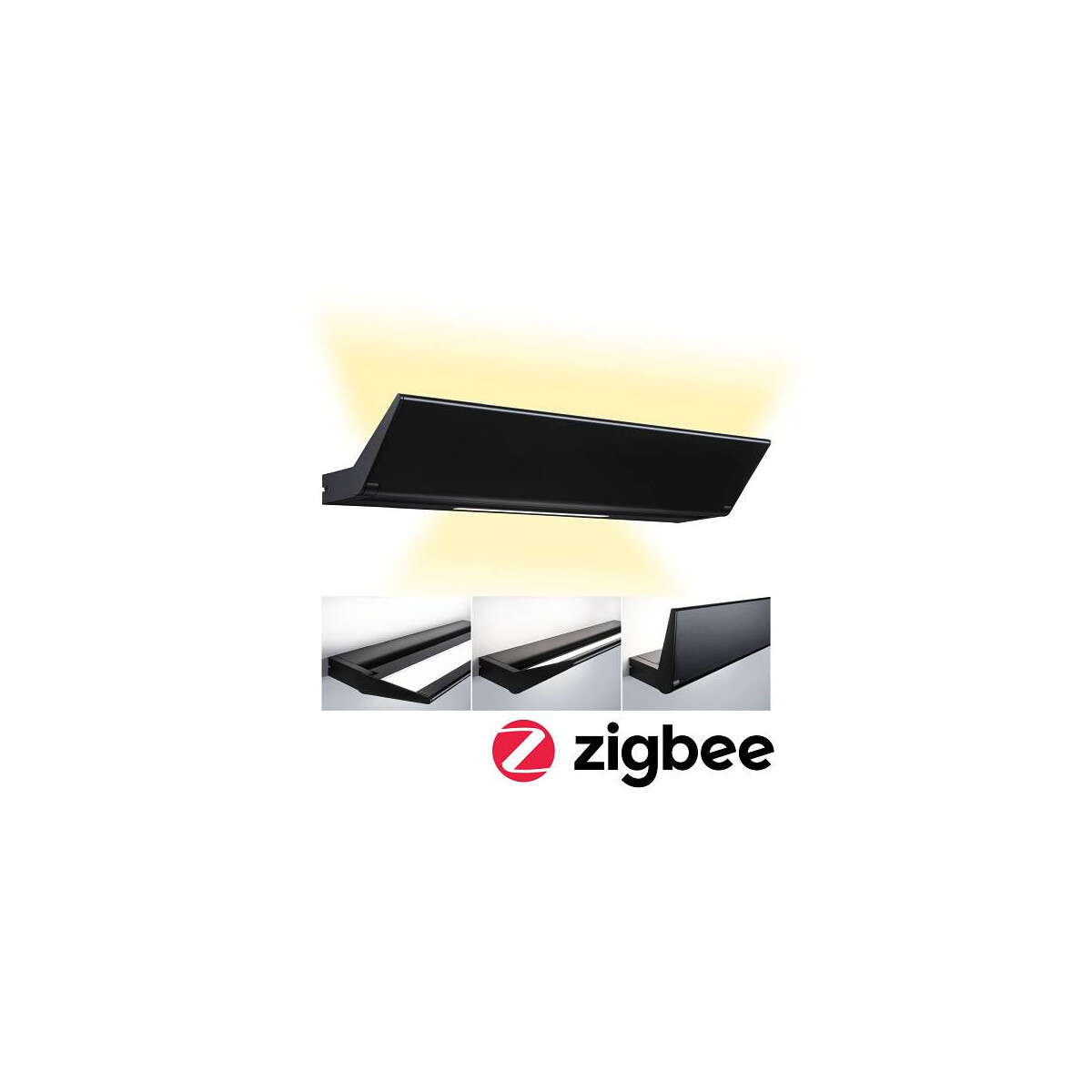 LED Wandleuchte Smart Home Zigbee Ranva Tunable White 1.400lm / 210lm 230V 13W dimmbar Schwarz matt