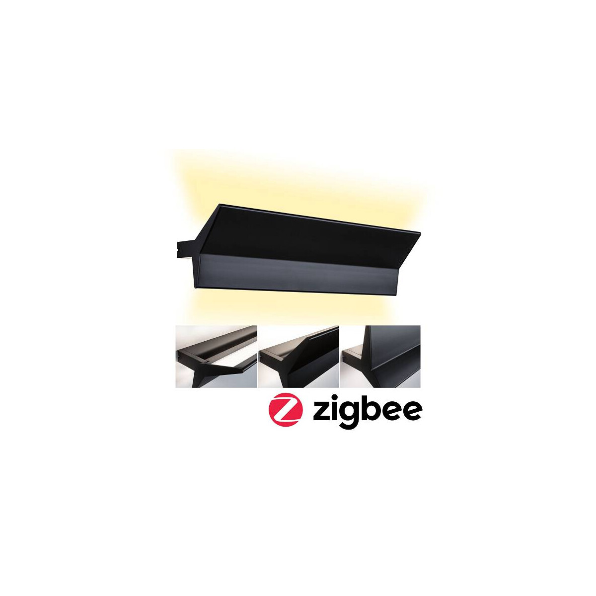 LED Wandleuchte Smart Home Zigbee Stine Tunable White 1.400lm / 410lm 230V 13W dimmbar Schwarz matt
