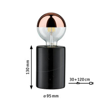 Neordic Tischleuchte Nordin E27 max. 20W Schwarz Marmor 6