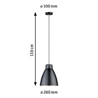 Neordic Pendelleuchte Roald E27 max. 20W Schwarz matt Kupfer