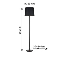 Neordic Stehleuchte Enja E27 max. 20W Schwarz Kupfer Stoff M