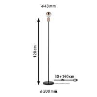 Neordic Stehleuchte Nordin E27 max. 20W Schwarz Kupfer matt 