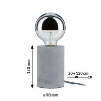 Neordic Tischleuchte Mik E27 max. 20W Grau Beton 7