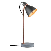 Neordic Tischleuchte Orm E27 max. 20W Grau Kupfer matt Metal