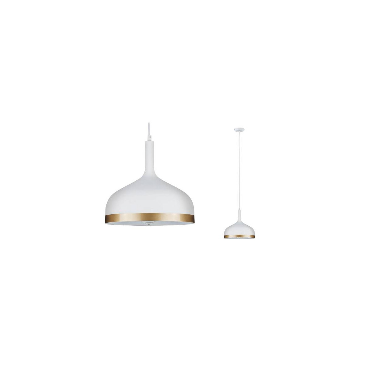 Neordic Pendelleuchte Embla E27 max. 20W Weiß matt Gold dimmbar Metall