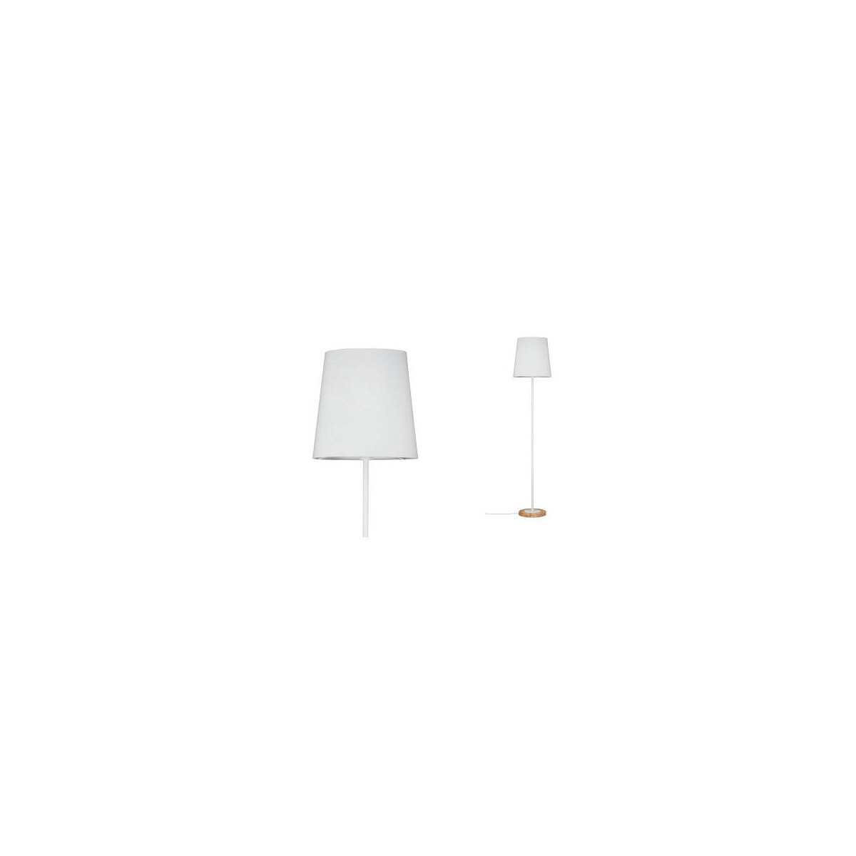 Neordic Stehleuchte Stellan E27 max. 20W Weiß Holz Stoff Metall Holz