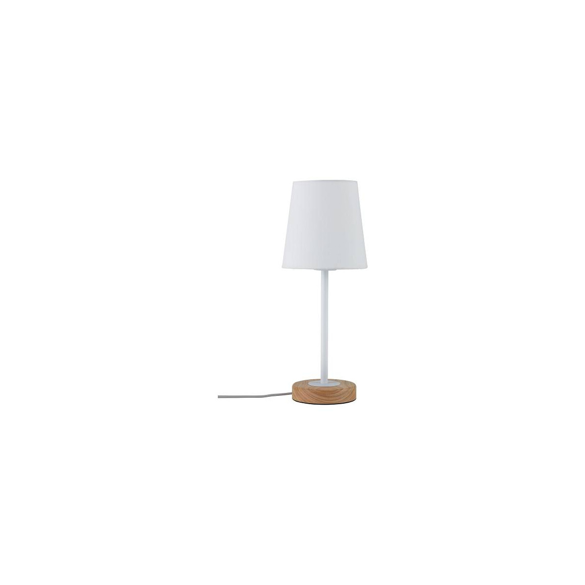 Neordic Tischleuchte Stellan E27 max. 20W Weiß Holz Stoff Metall Holz
