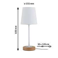 Neordic Tischleuchte Stellan E27 max. 20W Weiß Holz St