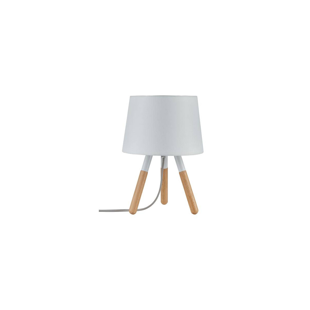 Neordic Tischleuchte Berit E27 max. 20W Weiß Holz Stoff Holz Metall