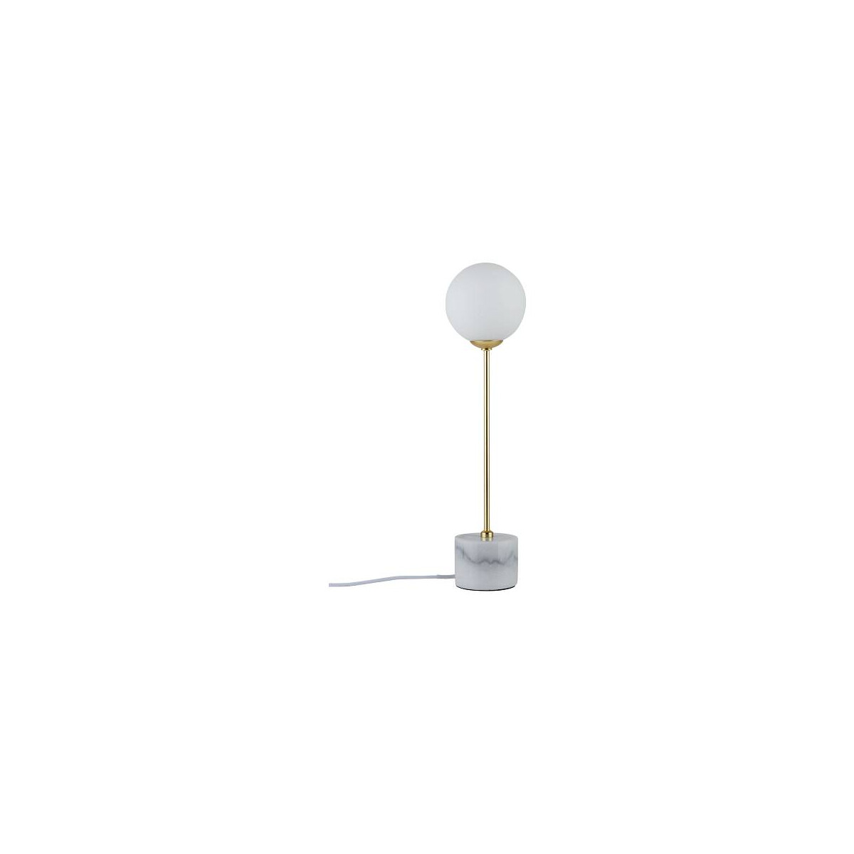 Neordic Tischleuchte Moa G9 max. 10W Weiß Gold matt Glas Marmor Metall