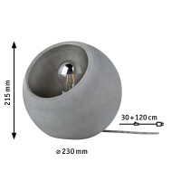 Neordic Tischleuchte Ingram E27 max. 20W Grau Beton 5