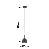 Neordic Pendelleuchte Haldar E14 max. 20W Dunkelgrau Chrom m