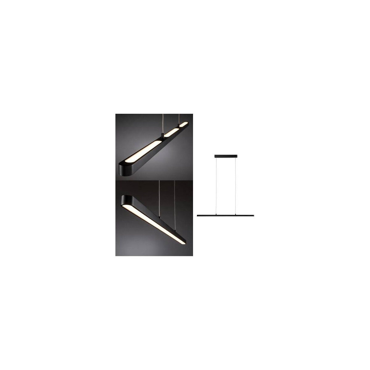 LED Pendelleuchte Lento 2700K 1800lm 42W Schwarz dimmbar