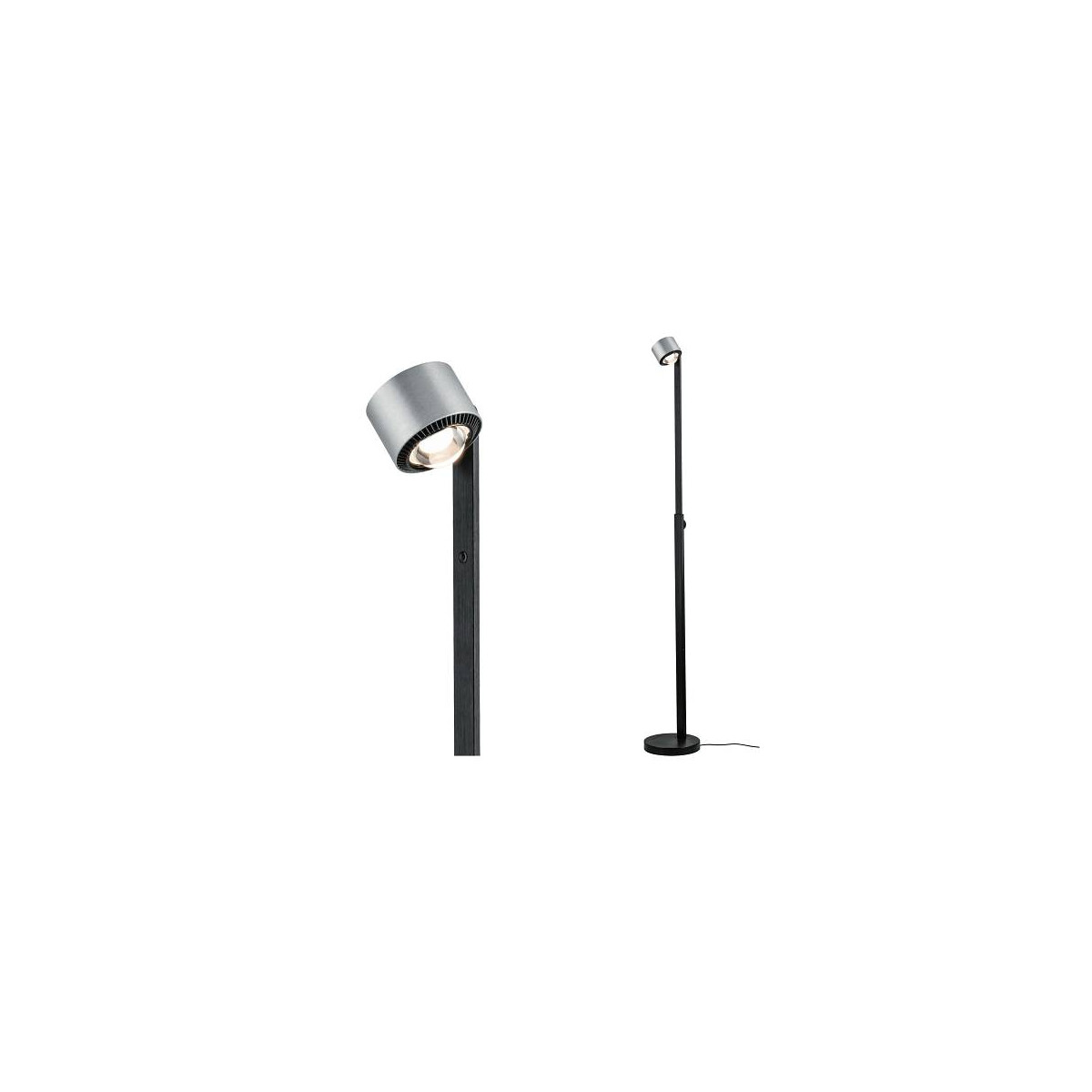 LED Stehleuchte Aldan 2700K 827lm / 473lm 8,5 / 1x7W Schwarz Alu gebürstet