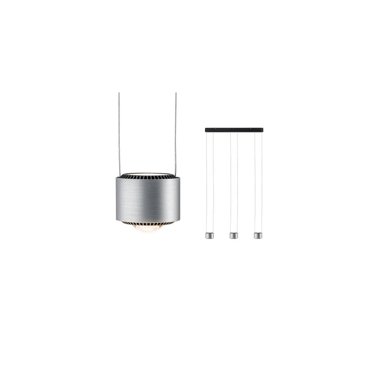 LED Pendelleuchte Aldan 2700K 450lm / 450lm 3x5 / 3x4W Schwarz Alu gebürstet dimmbar