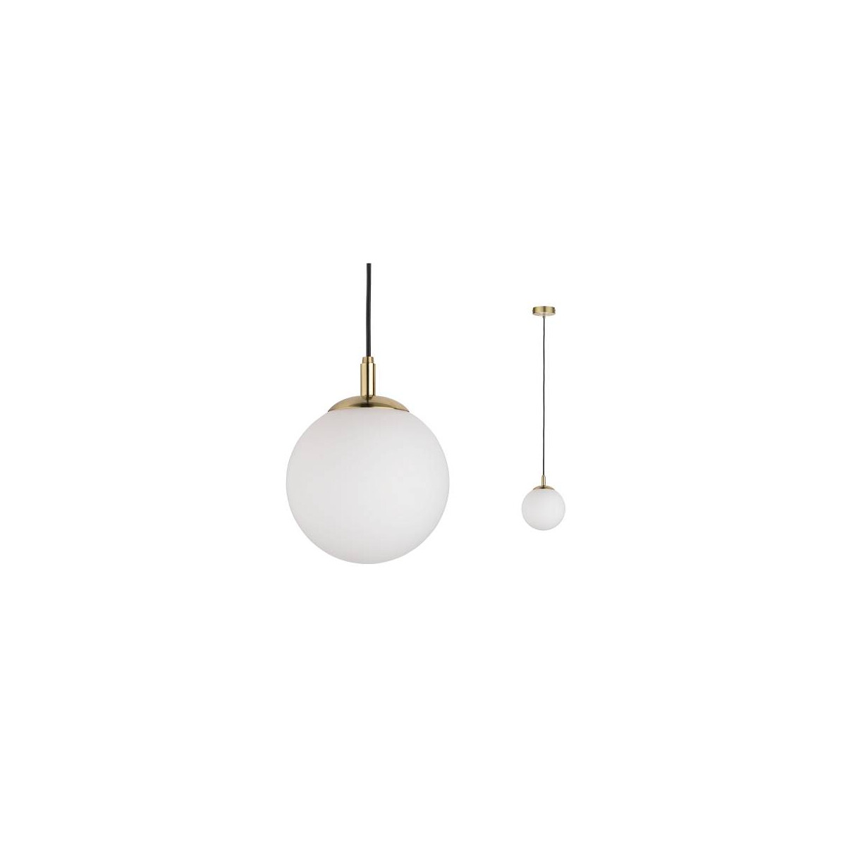 Neordic Pendelleuchte Menja E27 max. 20W Weiß Messing gebürstet dimmbar Glas Metall