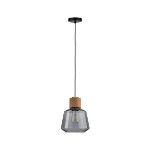 Neordic Pendelleuchte Elia E27 max. 20W Rauchglas Kork Schwa