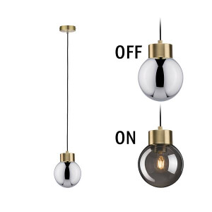 Neordic Pendelleuchte Linja E27 max. 20W Rauchglas Messing g