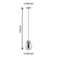 Neordic Pendelleuchte Linja E27 max. 20W Rauchglas Messing g