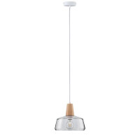 Neordic Pendelleuchte Yva E27 max. 20W Holz Klar dimmbar Hol