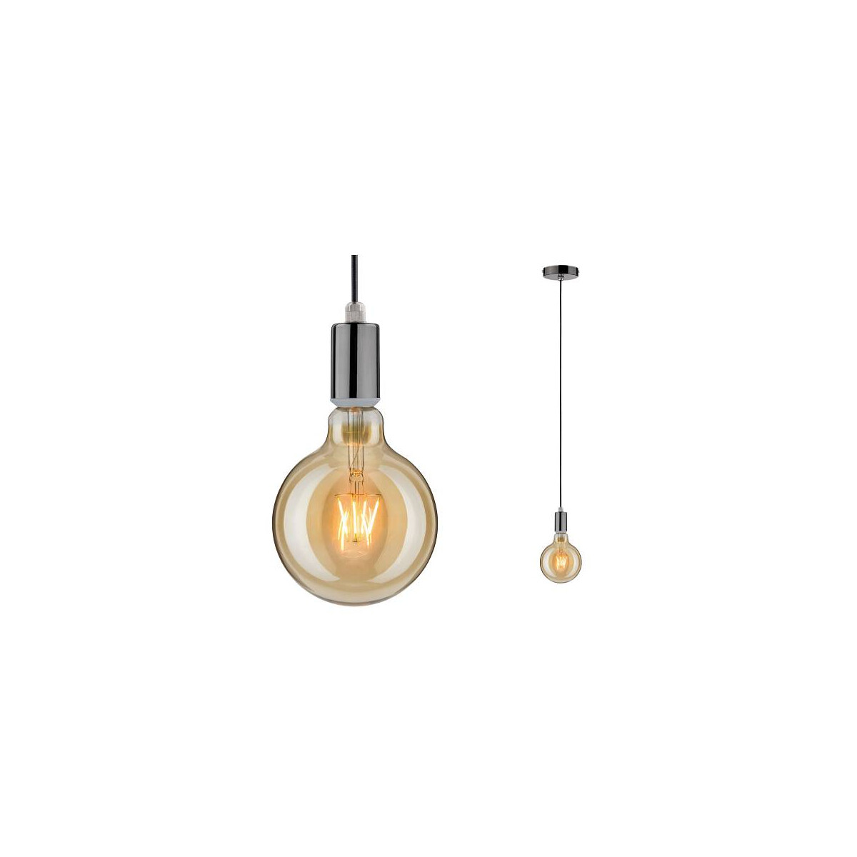 Pendelleuchte Larus IP44 E27 max. 60W Schwarzchrom dimmbar