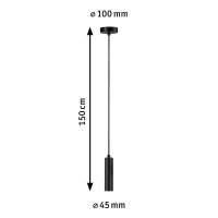 Neordic Pendelleuchte Kine E27 max. 60W Schwarz dimmbar Meta
