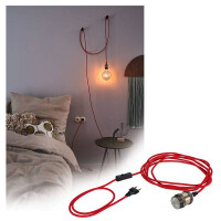 Neordic Pendelleuchte Eldar inkl. Stecker E27 max. 20W Rot N