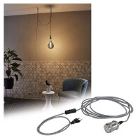 Neordic Pendelleuchte Eldar inkl. Stecker E27 max. 20W Grau 