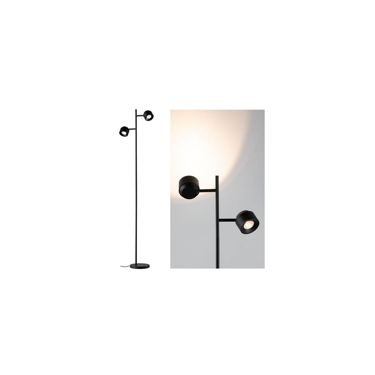 LED Stehleuchte 3-Step-Dim Puric Pane 2700K 2x300lm 2x3W Schwarz