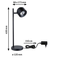 LED Tischleuchte 3-Step-Dim Puric Pane 2700K 400lm 5,5W Schw